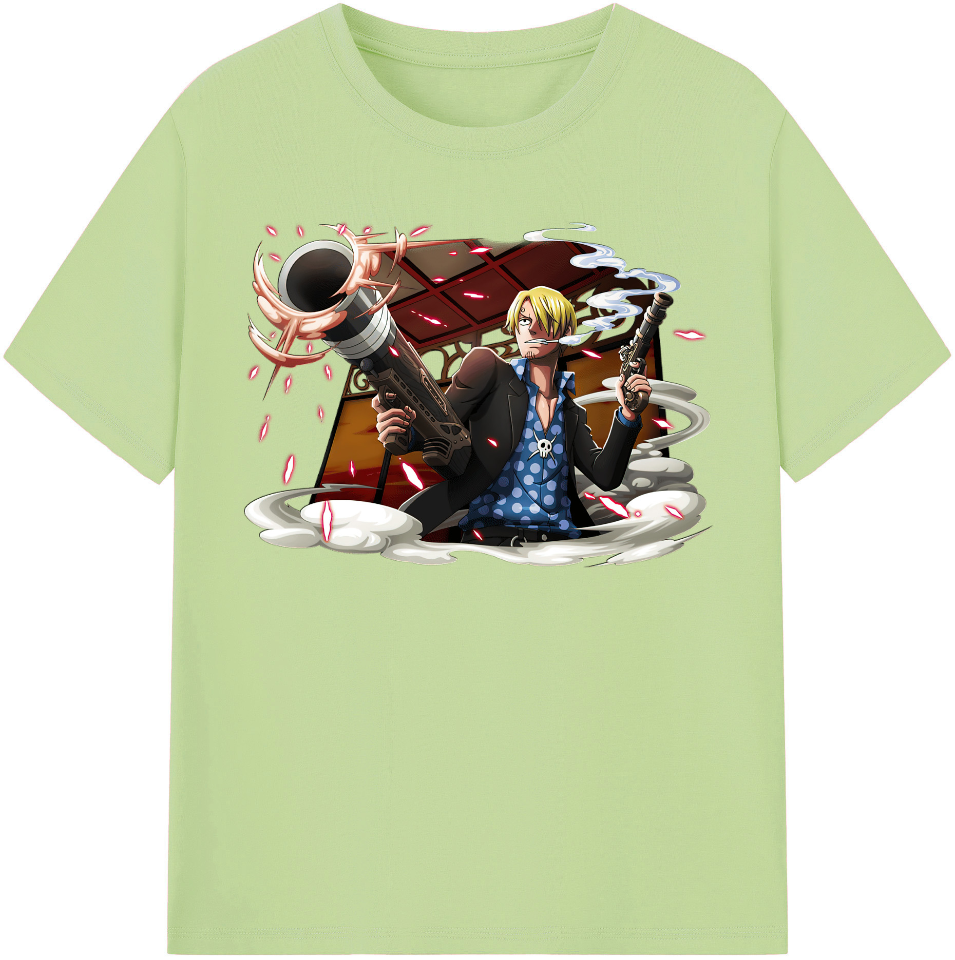 ワンピース サンジ ONE PIECE Sanji 綿100％半袖Tシャツ（フロントプリント）